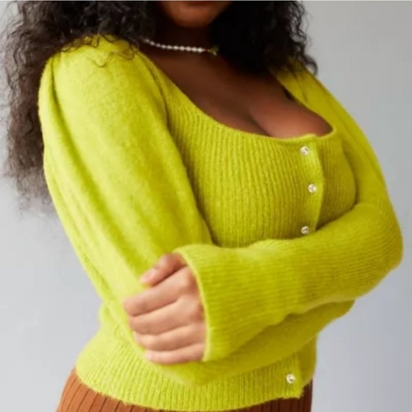 Urban Outfitters Ashley Jeweled Button Down Knit Cardigan Sweater - Picture 2 of 10